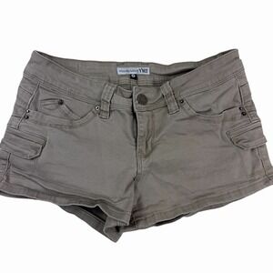 YMI Vtg Y2K Low-rise Mini Cargo Shorts Womans Sz 28 Trashy-Chic Bratzcore Micro